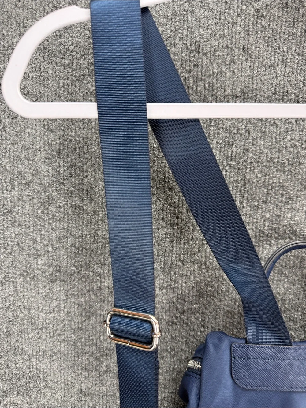 Giani Bernini Navy Nylon Compact Backpack with Front Zip Pocket